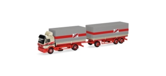 Herpa 320146 - H0 - Mercedes-Benz Planen-Hängerzug SK94 fern-schnell-gut